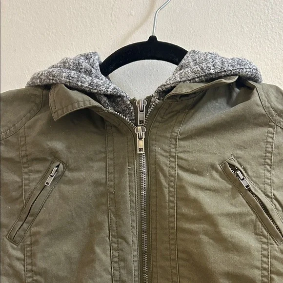 Olive Green Women's Jacket with Hood - Picture 3 of 8